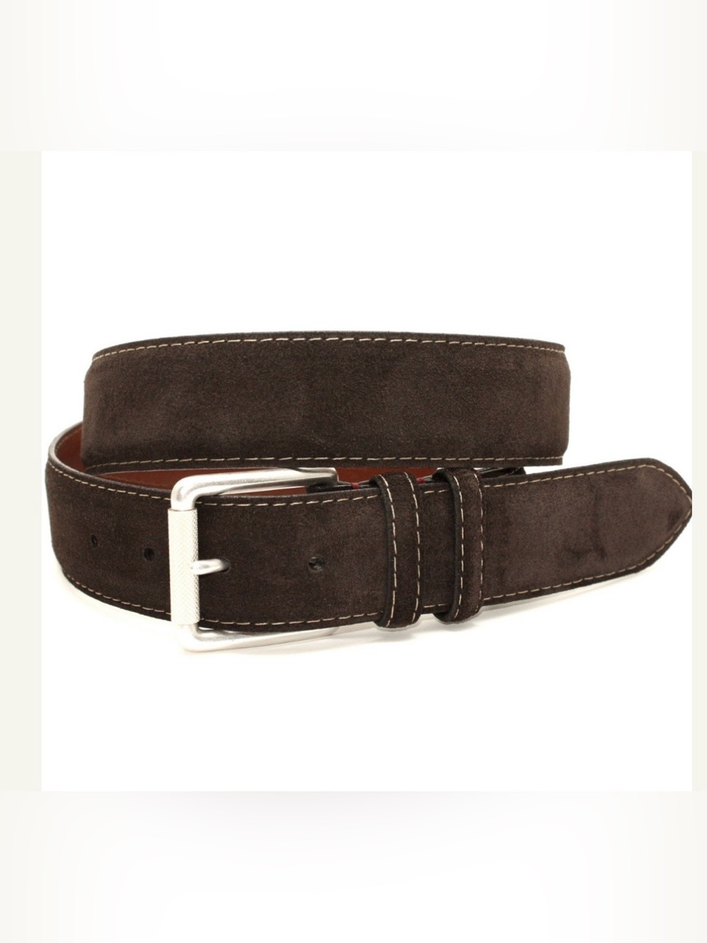 Torino Leather Company - European Sueded Calfskin Belt - Brown. Size 42. 54011